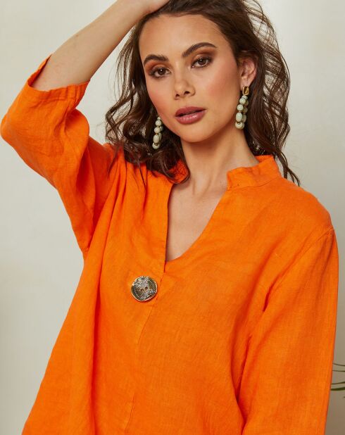 Top 100% Lin Ambre orange