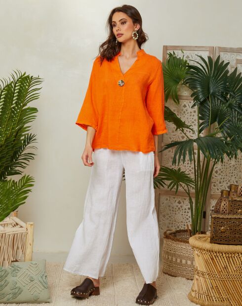 Top 100% Lin Ambre orange