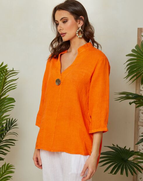 Top 100% Lin Ambre orange
