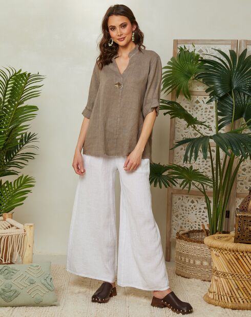 Top 100% Lin Ambre taupe