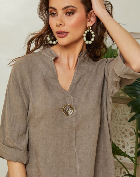 Top 100% Lin Ambre taupe