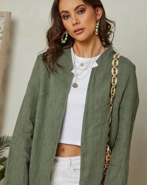 Giacca Lola khaki 100% lino