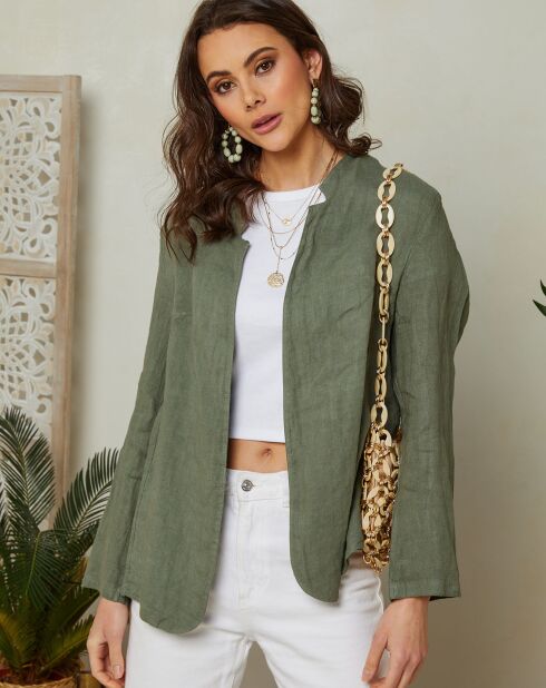 Giacca Lola khaki 100% lino