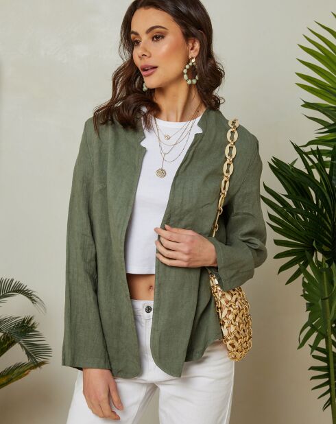 Giacca Lola khaki 100% lino