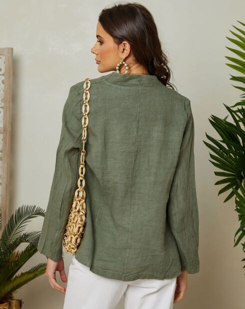 Giacca Lola khaki 100% lino