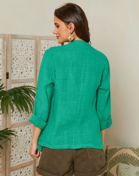 Giacca Lola verde 100% lino