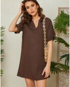 Braunes Paola-Kleid aus 100% Leinen