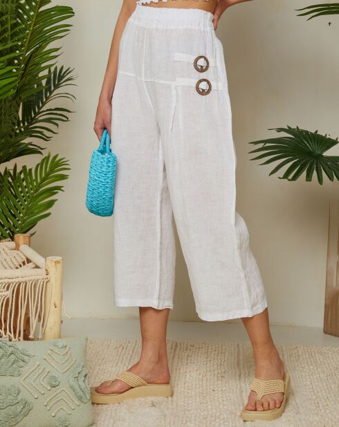 Witte Emmy broek van 100% linnen