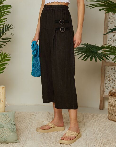 Emmy zwarte broek van 100% linnen