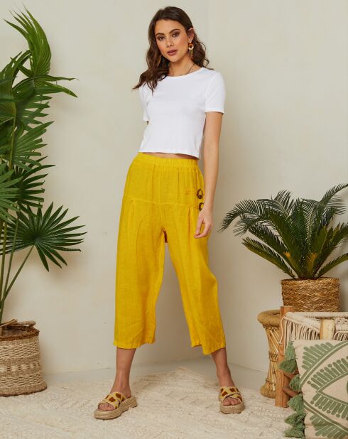 Pantalon 100% Lin Emmy safran