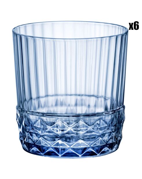 6 Verres long drink America 20S bleus - 37 cl