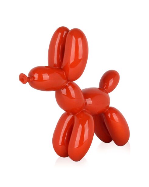 Sculpture en résine Chien ballon orange - 27x26x9.5 cm