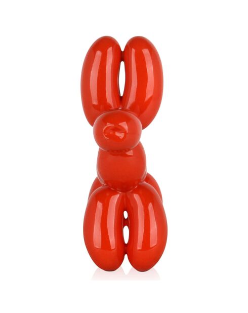 Sculpture en résine Chien ballon orange - 27x26x9.5 cm