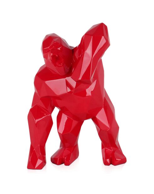 Sculpture en résine King Kong furieux rouge - 30x20x18 cm