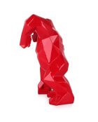 Sculpture en résine King Kong furieux rouge - 30x20x18 cm