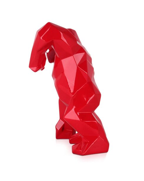 Sculpture en résine King Kong furieux rouge - 30x20x18 cm