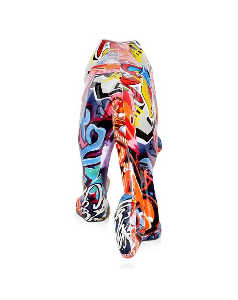 Graffiti pantersculptuur van kunsthars - 14x45x9 cm