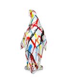 Grande sculpture en résine Pingouin multicolore - 50x22x19 cm