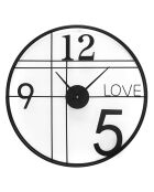 Horloge murale Love Time noire - D.60x60 cm