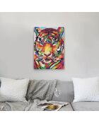 Tableau Tigre Pop Art multicolore - 70x50 cm