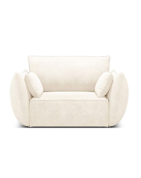 Fauteuil Kaelle Chenille beige clair - 128x100x85 cm