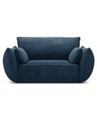 Fauteuil Kaelle Chenille bleu roi - 128x100x85 cm