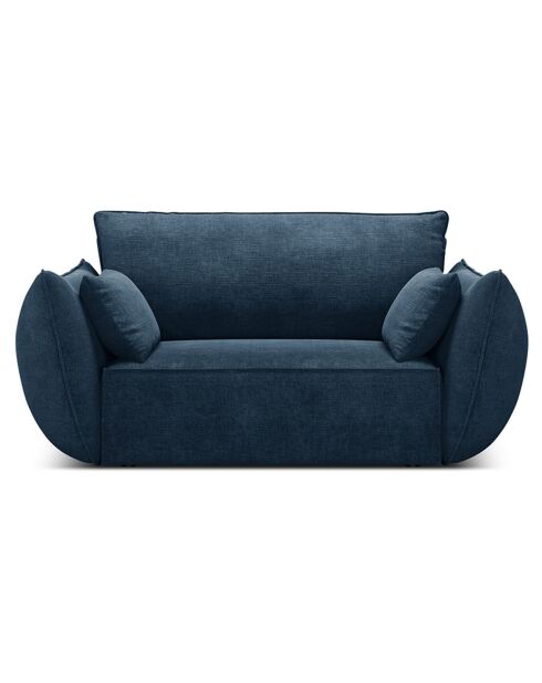 Fauteuil Kaelle Chenille bleu roi - 128x100x85 cm