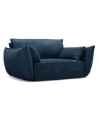 Fauteuil Kaelle Chenille bleu roi - 128x100x85 cm