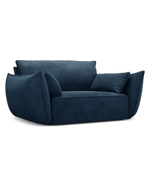 Fauteuil Kaelle Chenille bleu roi - 128x100x85 cm