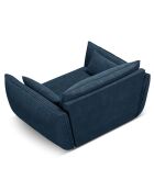 Fauteuil Kaelle Chenille bleu roi - 128x100x85 cm