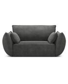 Fauteuil Kaelle Chenille gris foncé - 128x100x85 cm