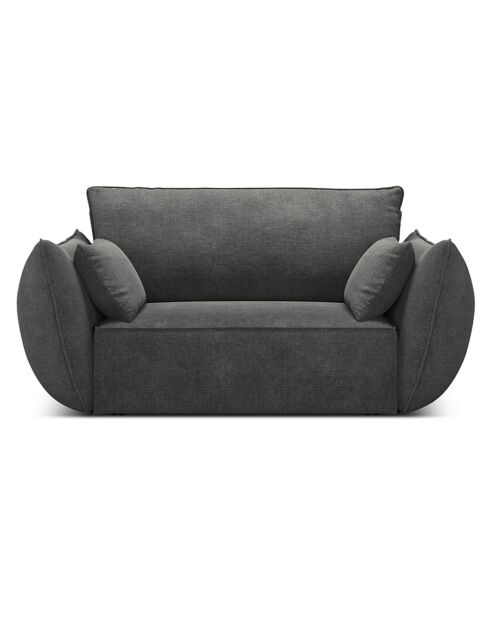 Fauteuil Kaelle Chenille gris foncé - 128x100x85 cm