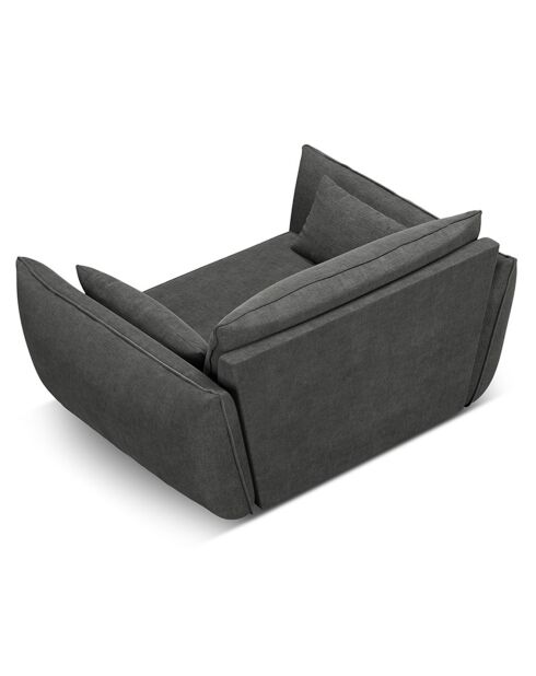 Fauteuil Kaelle Chenille gris foncé - 128x100x85 cm