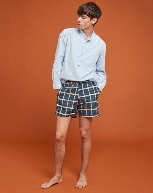 Blouse N°596 Popeline Cloud bleue