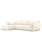 Canapé d'angle Gauche Kaelle Chenille 4 Places beige clair - 300x166x85 cm