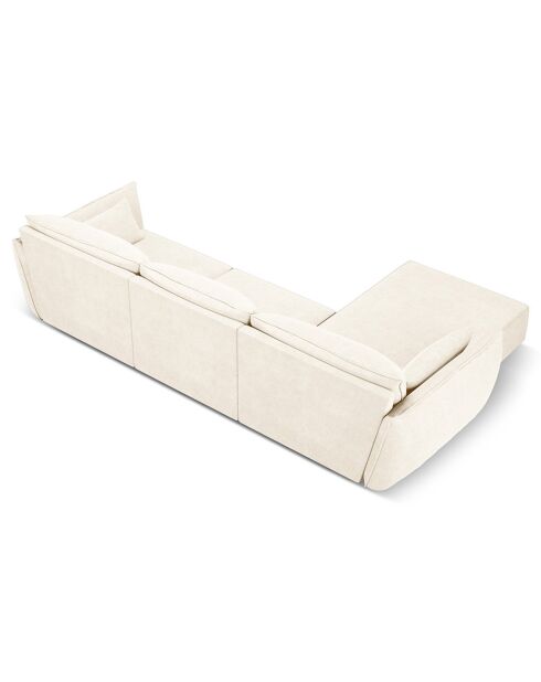 Canapé d'angle Gauche Kaelle Chenille 4 Places beige clair - 300x166x85 cm