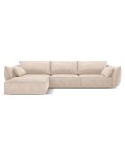 Canapé d'angle Gauche Kaelle Chenille 4 Places beige - 300x166x85 cm