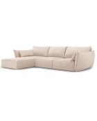 Canapé d'angle Gauche Kaelle Chenille 4 Places beige - 300x166x85 cm