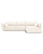 Canapé d'angle Droit Kaelle Chenille 4 Places beige clair - 300x166x85 cm