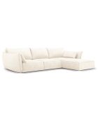 Canapé d'angle Droit Kaelle Chenille 4 Places beige clair - 300x166x85 cm