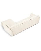 Canapé d'angle Droit Kaelle Chenille 4 Places beige clair - 300x166x85 cm