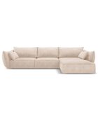 Canapé d'angle Droit Kaelle Chenille 4 Places beige - 300x166x85 cm