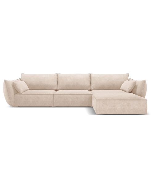 Canapé d'angle Droit Kaelle Chenille 4 Places beige - 300x166x85 cm