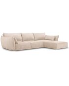 Canapé d'angle Droit Kaelle Chenille 4 Places beige - 300x166x85 cm