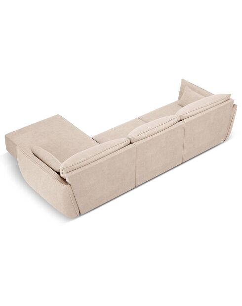 Canapé d'angle Droit Kaelle Chenille 4 Places beige - 300x166x85 cm