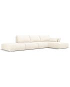 Canapé d'angle Droit Kaelle Chenille 5 Places beige clair - 386x166x85 cm