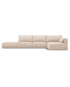 Canapé d'angle Droit Kaelle Chenille 5 Places beige - 386x166x85 cm