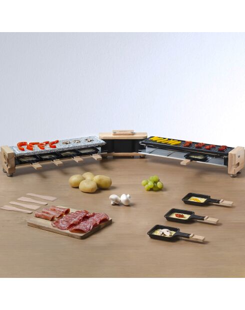 Raclette WOD pierre et grill bois/noir