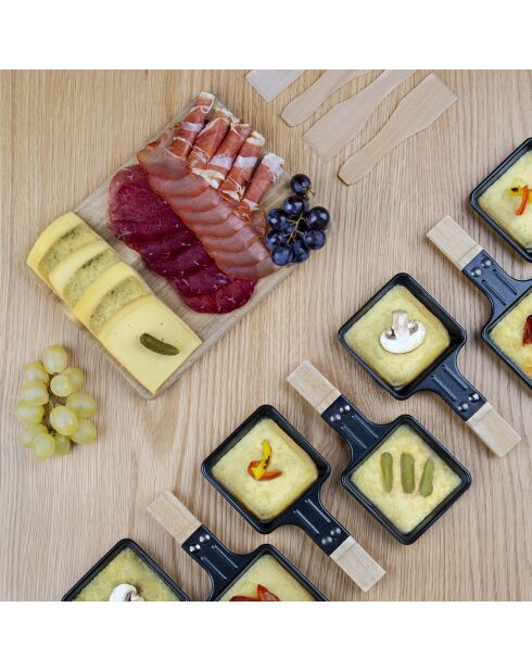 WOD Steinraclette und Holz/schwarzer Grill