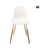 4 Chaises scandinaves Phenix blanc/marron - 55x81.9x45.9 cm